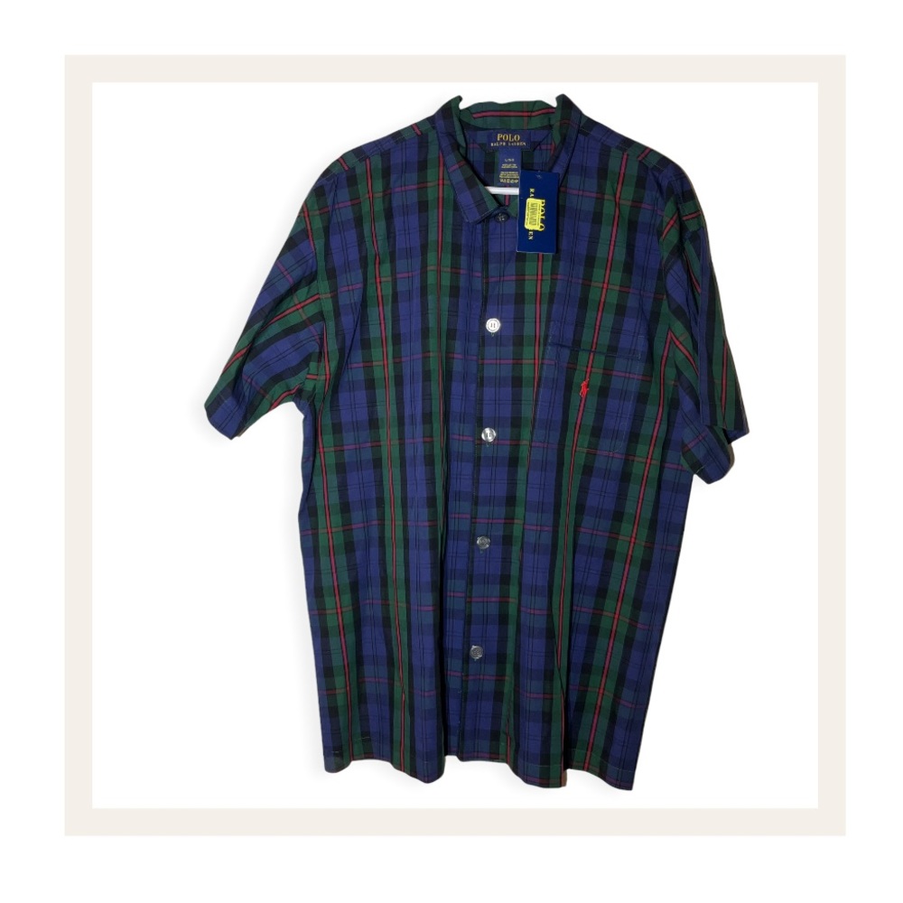 NWT Polo Ralph Lauren Plaid Flannel Slweepwear Shirt (Men's Large)